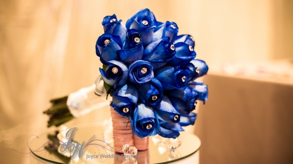 blue roses with crystal inserts